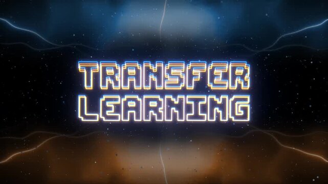 Transfer Learning Neon text with retro style background