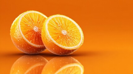 Fototapeta premium Fresh orange slices with vibrant colors. natural biotech innovation, organic wellness, environmental health