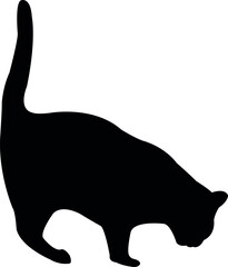 a fat cat body silhouette vector © turkishblue