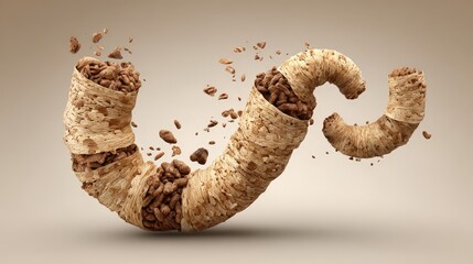 Fototapeta premium Stylish cereal splash on a neutral background. natural biotech innovation, organic wellness, environmental health