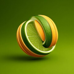 Vibrant citrus fruit arrangement on green background. natural biotech innovation, organic wellness, environmental health