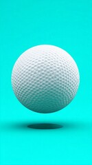 A floating golf ball on a vibrant background. natural biotech innovation, organic wellness, environmental health