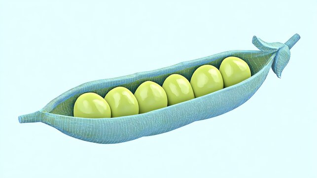 Freshly picked vibrant green peas in a pod