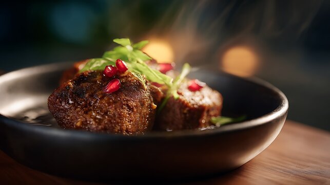 A delectable culinary creation: close-up shot of a plate of meat balls