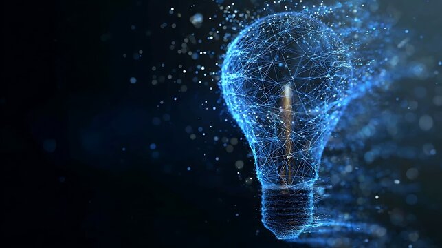 An artistic representation of an illuminated idea, innovation, and enlightenment