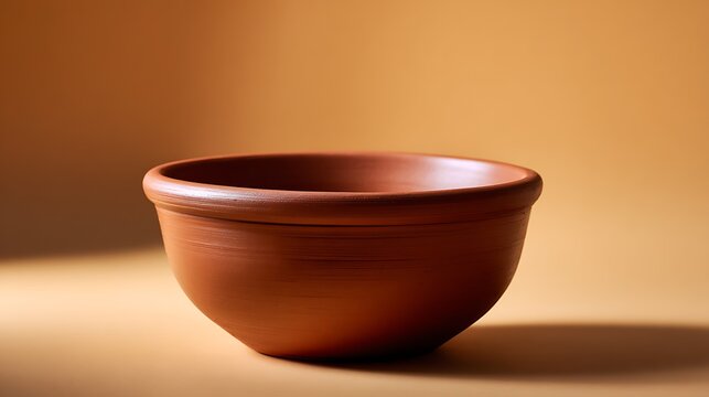 A close-up shot of a single ceramic bowl with a neutral background