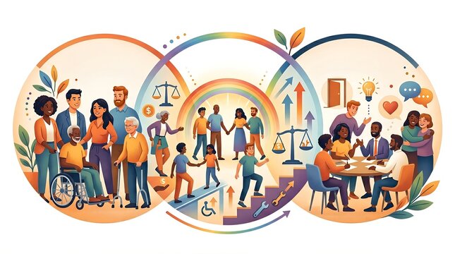 DEI Diversity Equity Inclusion Framework Illustration