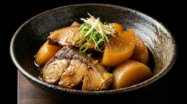 定番和食、鰤大根の煮付け