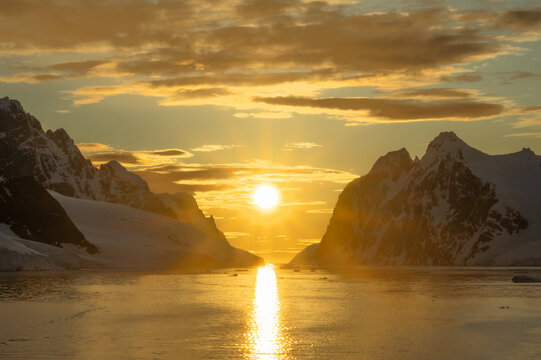 Antarctic Sunset Lemaire Channel