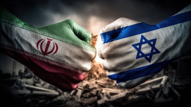 Two Fists Clashing Representing Geopolitical Conflict and Tension between Nations