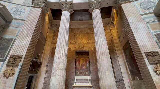 Beautiful interior of the Pantheon, Rome, Italy