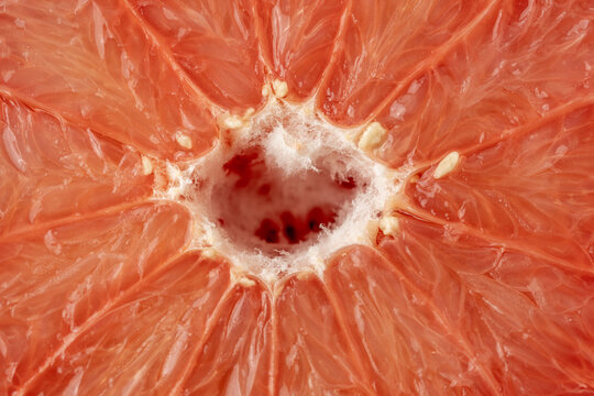 Macro, close-up of a grapefruit 