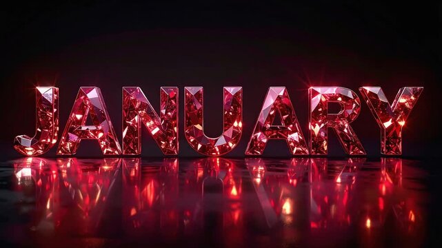 ガーネット誕生石1月立体ロゴ黒背景