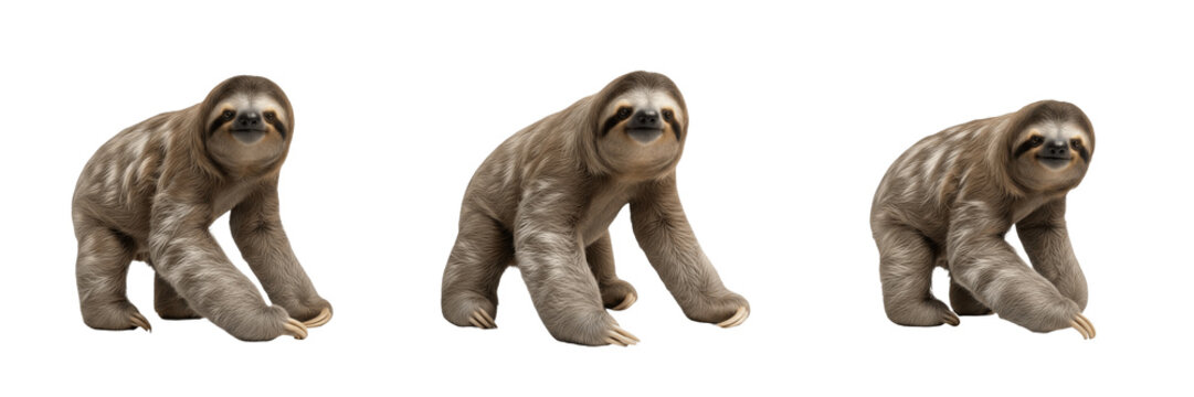 Brown-throated Sloth Bradypus variegatus in rainforest canopy hanging from branch wildlife photography slow animal wild animal portrait xenarthran species nature wilderness photography