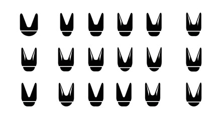 Fototapeta premium Black crown icons, vector crown symbols, 20 royal crowns, black and white illustration, icon set