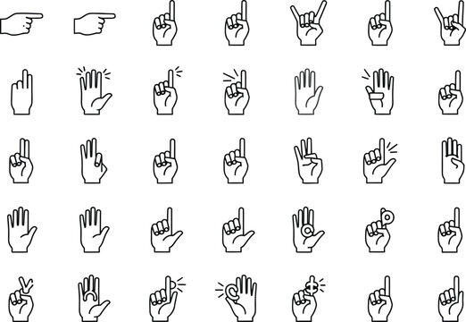 Comprehensive collection of various hand gestures and signals Vector