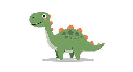 Fototapeta premium A charming illustration of a friendly green dinosaur, perfect for adding a touch of prehistoric fun!