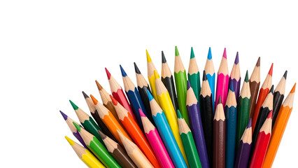 Fototapeta premium A collection of colorful pencils arranged on a black background