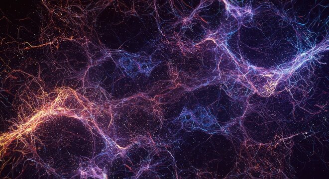 Vibrant Electric Neuron Network Pattern.