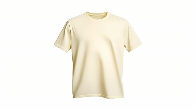 A comfortable and versatile blank light yellow short-sleeved cotton t-shirt for everyday wear, perfect for customization, active lifestyles, and casual fashion appeal.