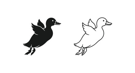 Fototapeta premium Duck Silhouette Designs: Male vs Female Birds Guide Vector