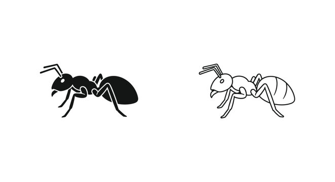 Ant Species Comparison: Worker Ant vs Queen Ant Vector