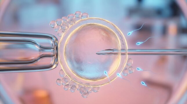 Innovative in vitro fertilization procedure highlighting embryo manipulation within laboratory environment