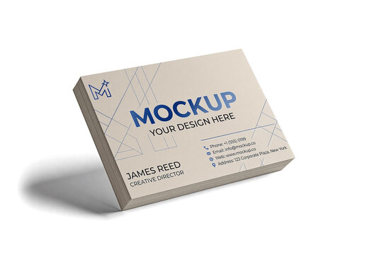 Business Card Mockup In A Perspective View