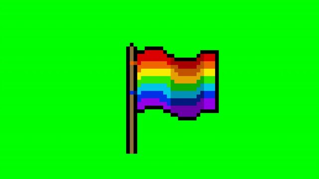 LGBT flag, pixel art animation 