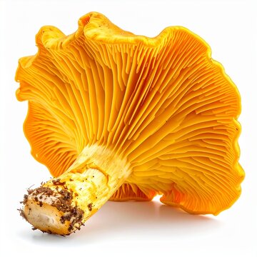 Cantharellus cibarius mushroom .chanterell edible , white background 
