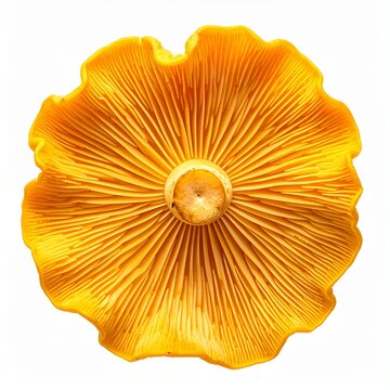 Cantharellus cibarius mushroom .chanterell edible , closeup 