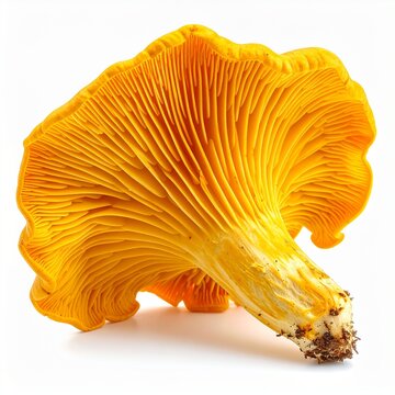 Cantharellus cibarius mushroom .chanterell edible, isolated 