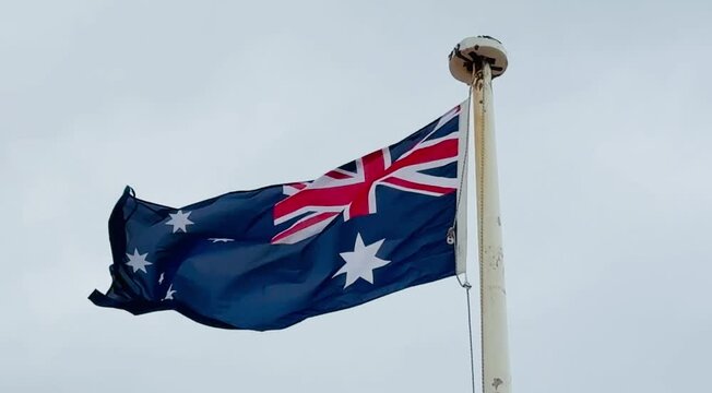 Flag of Australia Blowing in the Wind