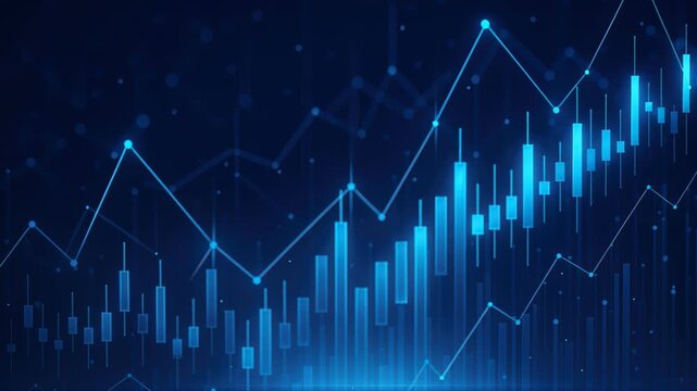 Digital Market Dynamics: Dynamic digital visualization of stock market data, displaying fluctuating lines and trading charts, symbolizing investment growth, financial analysis, and market trends.