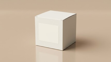 Naklejka premium Minimal white square packaging box mockup on clean surface