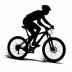 Obraz premium silhouette of a cyclist on a bicycle