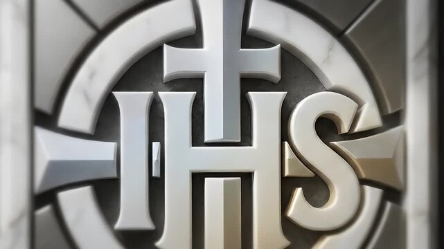 Jesus Christ symbol IHS closeup.