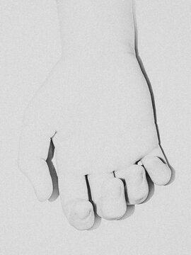 hand portrait in black and white 