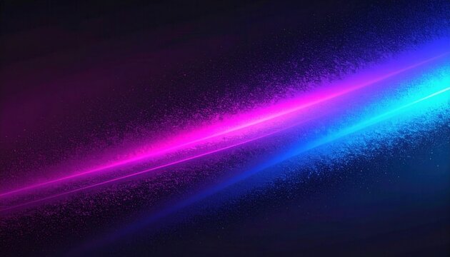 Fondo abstracto con l&iacute;neas de ne&oacute;n brillantes en colores rosa y azul sobre un fondo oscuro con textura granulada y estilo futurista moderno.