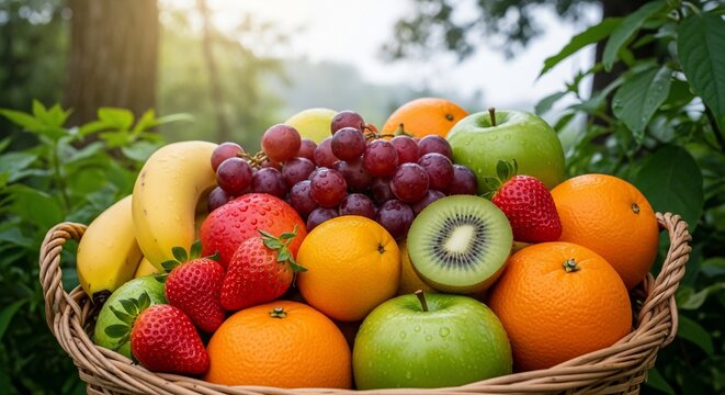 Basket of assorted fresh fruits