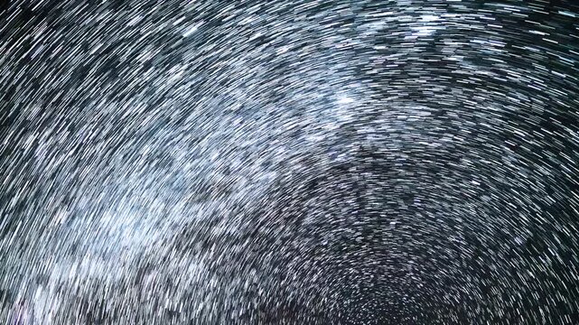 Star Trails of Perseids Meteor Shower and Milky Way Galaxy in Northwest Sky at 24mm Above Red Rock Canyon Astrophotography Time Lapse in California USA