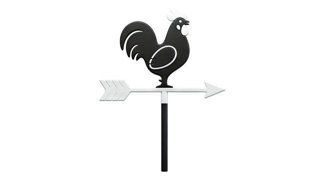 Black and White Rooster Weather Vane