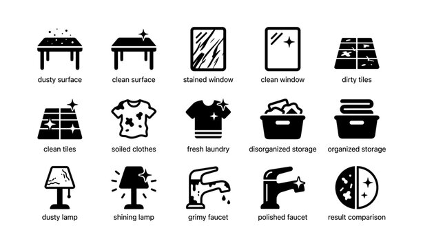 Comparison of cleaning effects on different household items