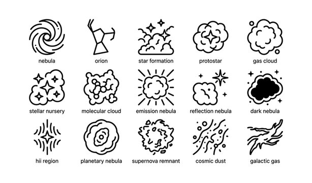 Nebulas and cosmic phenomena: icons of stellar nursery and galactic structures