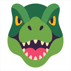 Fototapeta premium Mighty T Rex Dinosaur Wild Animal Cartoon Style Vector Illustration Isolated For T Shirt Design