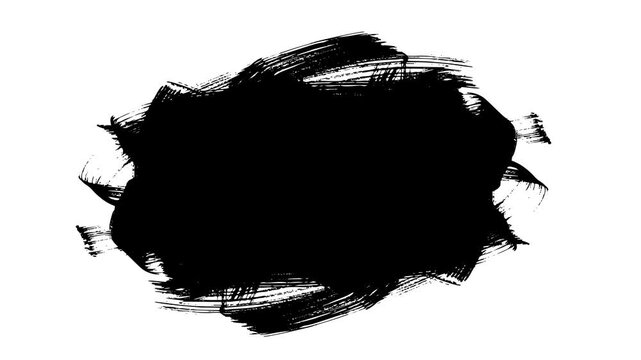 Grunge Brush Stroke Stop Motion Animation on a Transparent Background, Hand-drawn grunge brush texture, Paint the black brush background and your text with an alpha channel.