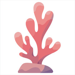 Obraz premium Coral Plants On A White Background Vector Illustration For Marine Life Graphics