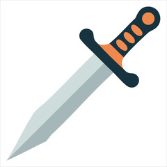 Obraz premium Dagger Knife Icon Vector Illustration Flat Design Isolated On White Background Emoticon Symbol