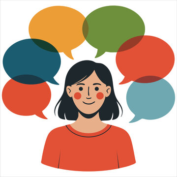 Woman Depicted with Open Mouth Demonstrating Extensive Verbal Communication Habits