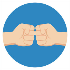 Fototapeta premium Hand Gesture Showing Knuckles Together for Camaraderie and Teamwork Symbol Illustration
